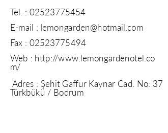 Lemon Garden Otel iletiim bilgileri